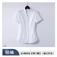 Белый-стойка V-образный вырез [пряжка]-1701