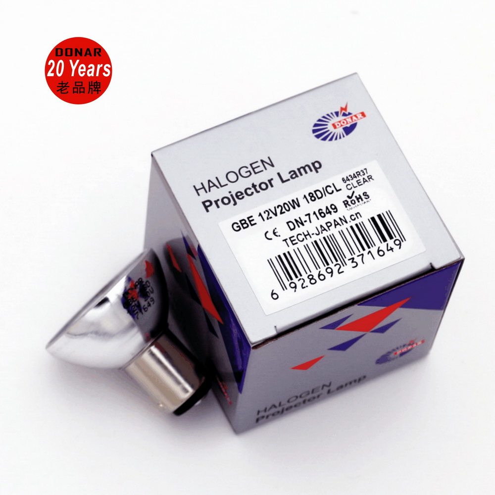 DN-71649 GBE 6434 double contact bayonet 18 degree glass cover aluminum cup light microscope bulb 12V20W