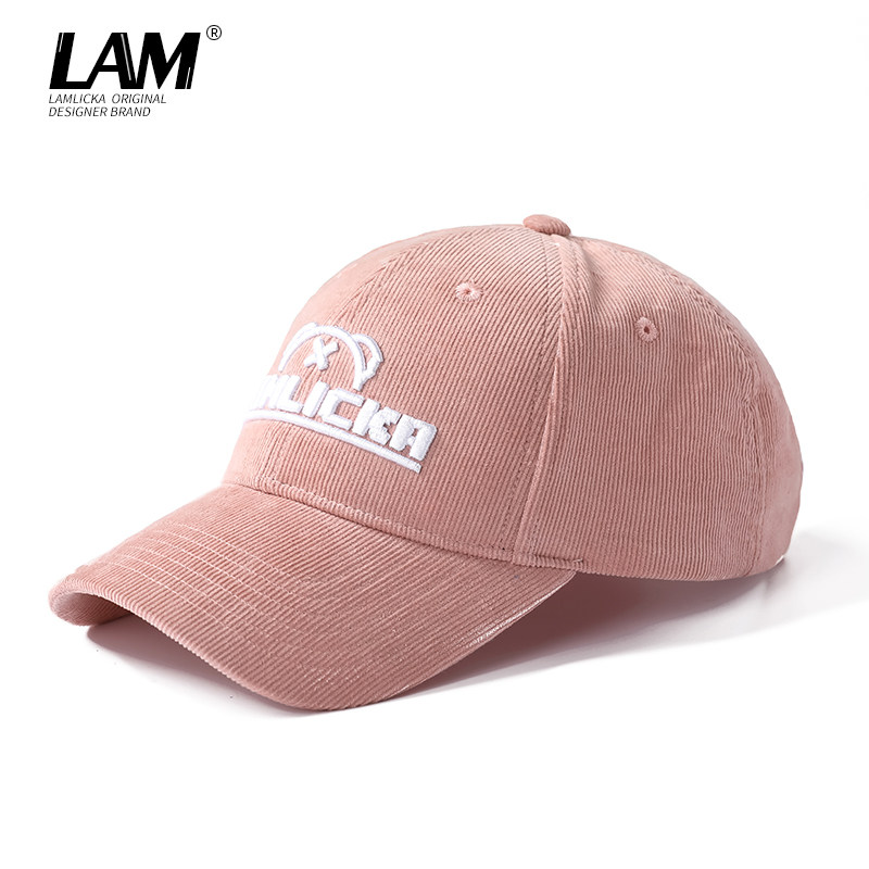LAMLICKA self-made peaked cap suitable for men and women with big face, wide eaves, thin face, trendy brand embroidery couple hat