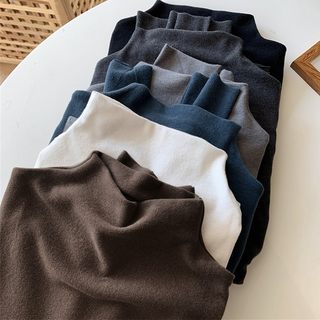 Big brand logo-removing cabinet developer half-high neck base shirt