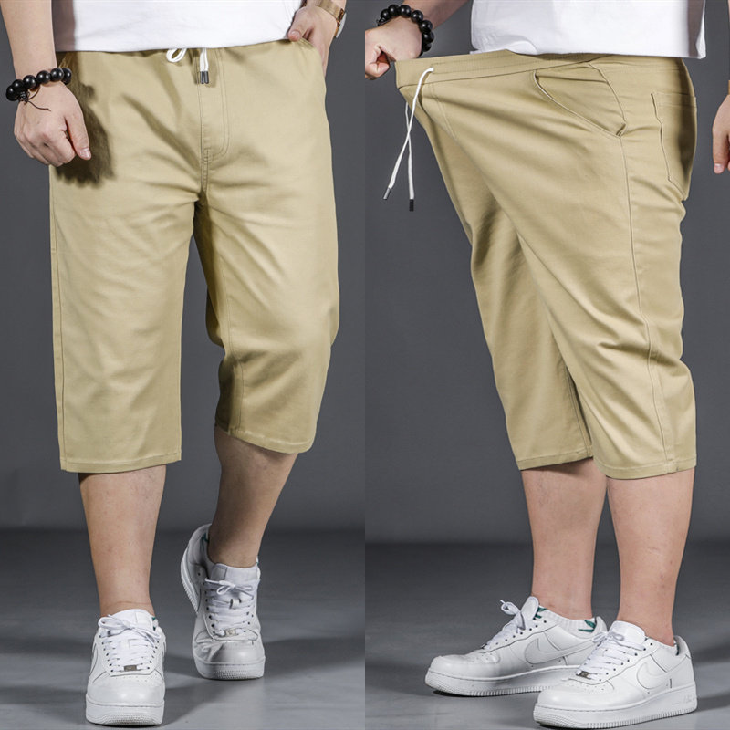 Plus Fattening Code Casual Shorts Male Loose Straight Drum 50% Pants Chubby Fattening 300 Catty Summer Slim 50% Pants