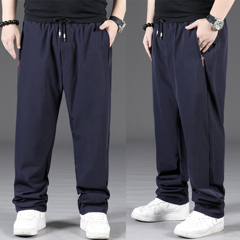 Large size casual pants male summer thin loose straight drum fattener sports pants plus fattening up fat Sub-spring and autumn style trousers