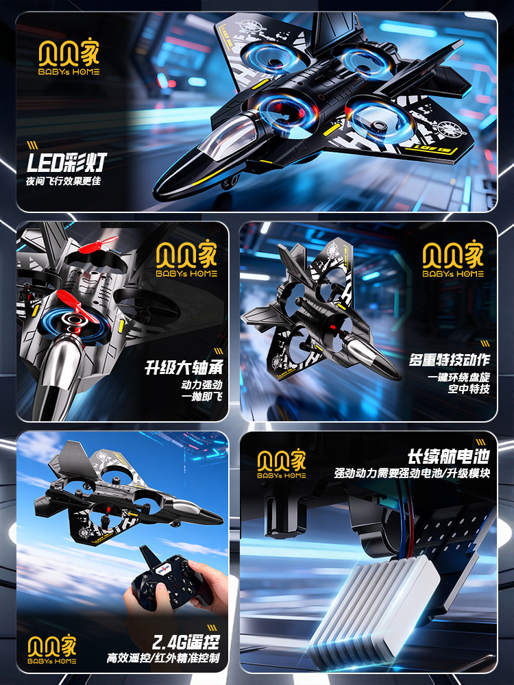 Remote Control Airplane Kidsren's J-20 Fighter Model Boy and Girl Toys Resistant to Falling Primary School Students Drone Birthday Gift