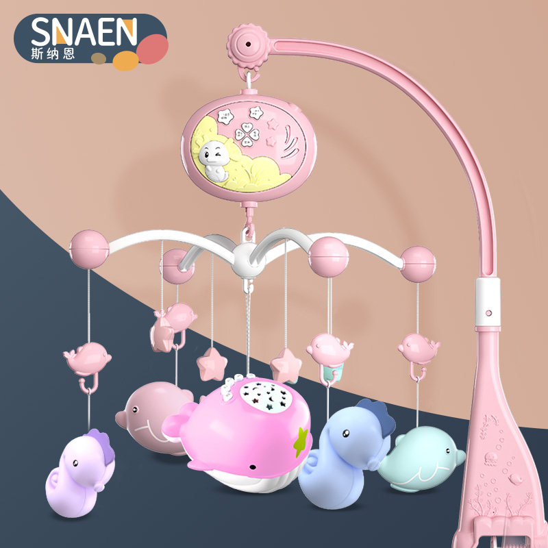 Newborn crib bell 0-1 years 3-6 years 12 months 12 male and female baby Toy music Rotation Puzzle Bell Headboard Bell