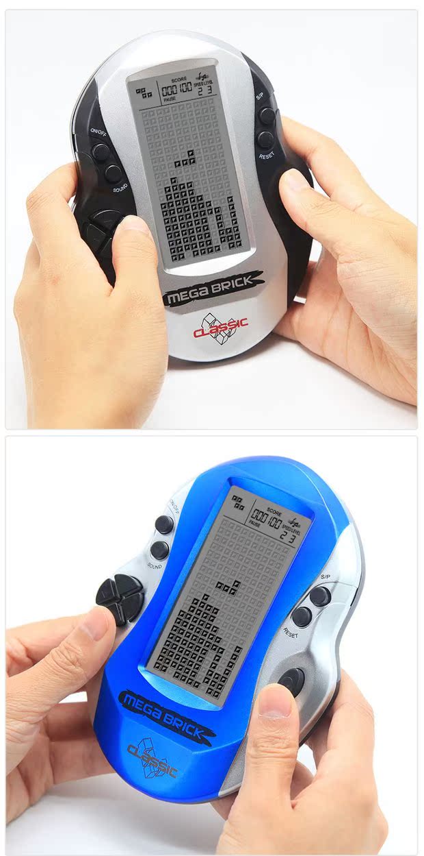 Màn hình trò chơi Tetris siêu lớn cầm tay hoài cổ tòa nhà cổ điển khối đồ chơi giáo dục trẻ em quà tặng mới - Bảng điều khiển trò chơi di động máy chơi game mini cầm tay