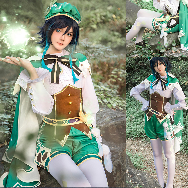 The original god Wendy cos clothing piano wind god west wind strong bow peripheral props shoes wig pantyhose silk socks full set