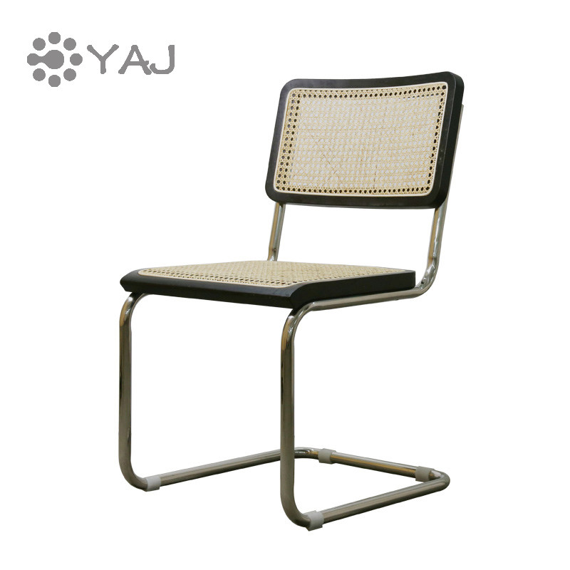 ins medieval net red rattan woven dining chair Nordic simple home back desk office chair new Chinese solid wood chair