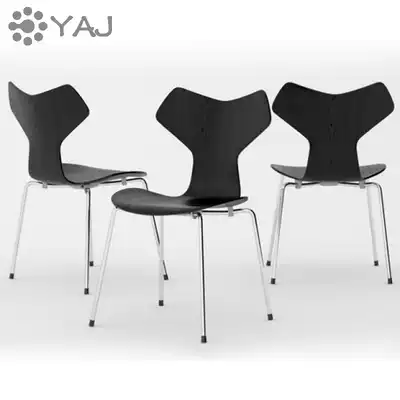 Nordic home dining chair simple chair ins Net red makeup chair iron designer backrest desk chair Horn Chair