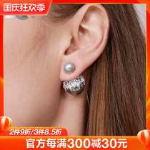 Ear stud female earrings 2021 design new Tide style sterling silver temperament Net red high grade earrings simple jewelry