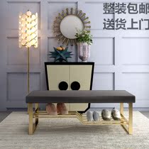 Nordic shoe stool household doorway creatively wearing footstool seat soft pocket bed tail bench long bench