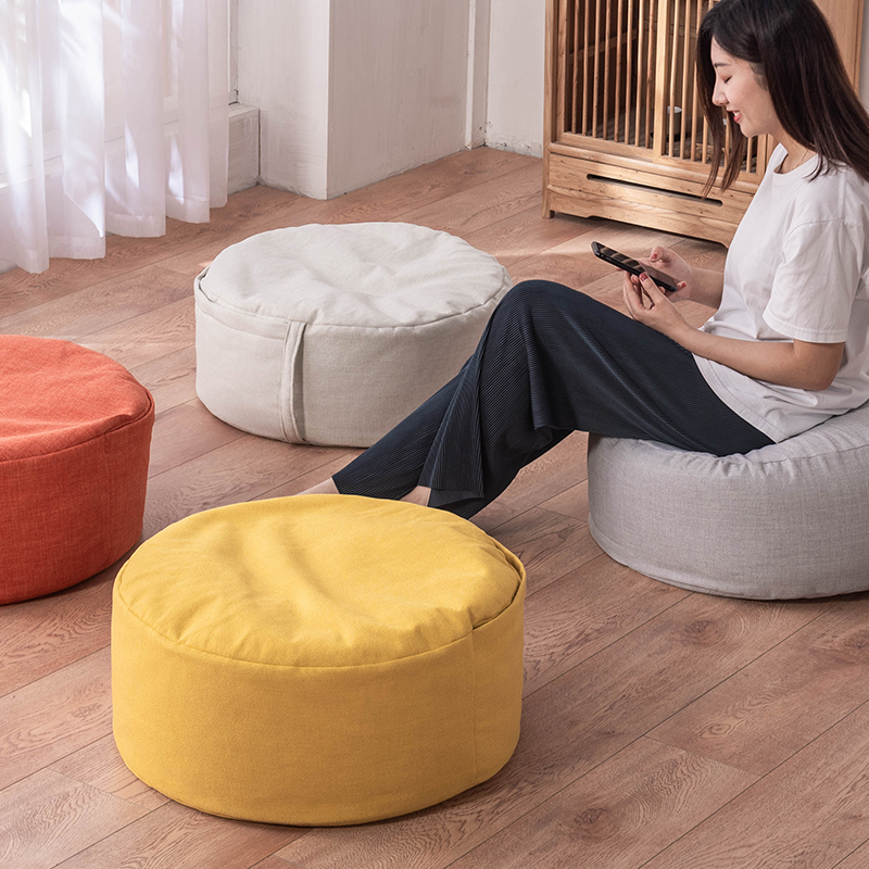 Household cotton and linen lazy futon cushion round padded floor tatami small sitting pier living room Japanese cushion