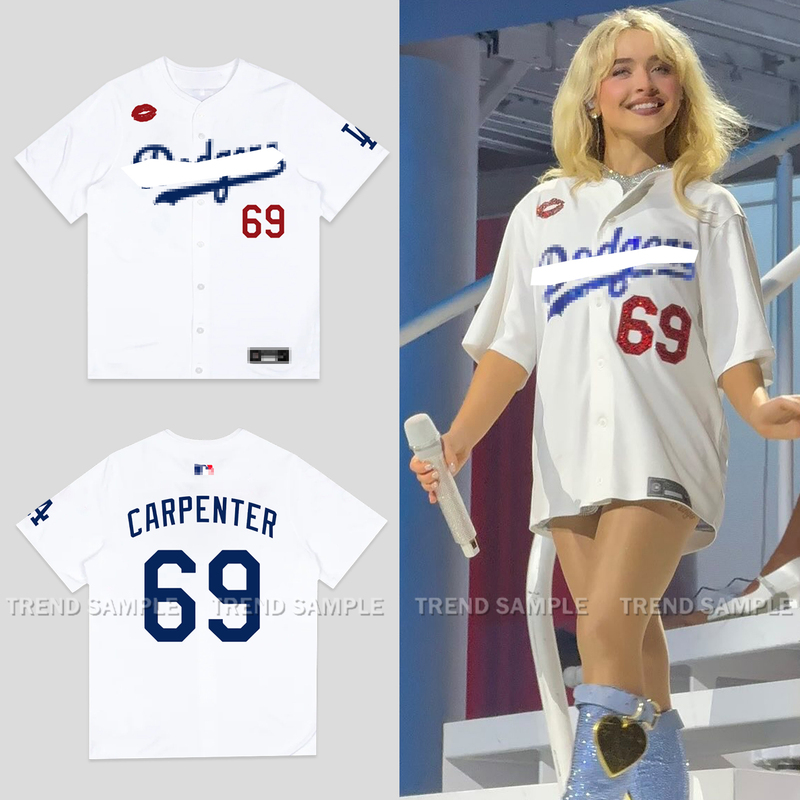 Sabrina Carpenter Concert-Style Baseball Jacket Cardigan, Unisex Fashion Loose Short-Sleeve T-Shirt