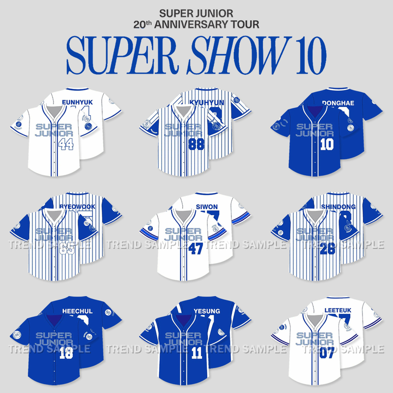 Super Junior 20Th Anniversary Concert Merchandise Baseball Uniform Cardigan Short Sleeve T-Shirt for Men and Women