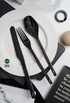 Easygood Nordic minimalist 304 stainless steel knife fork spoons mirror mesh red metal creative Western food suit cutlery