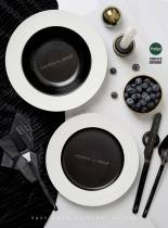 Easygood Brief Black & White Relief Breakfast Pan Steak Tray Soup Bowl Salad Bowl ceramic tray Water fruit tray Western dining tray