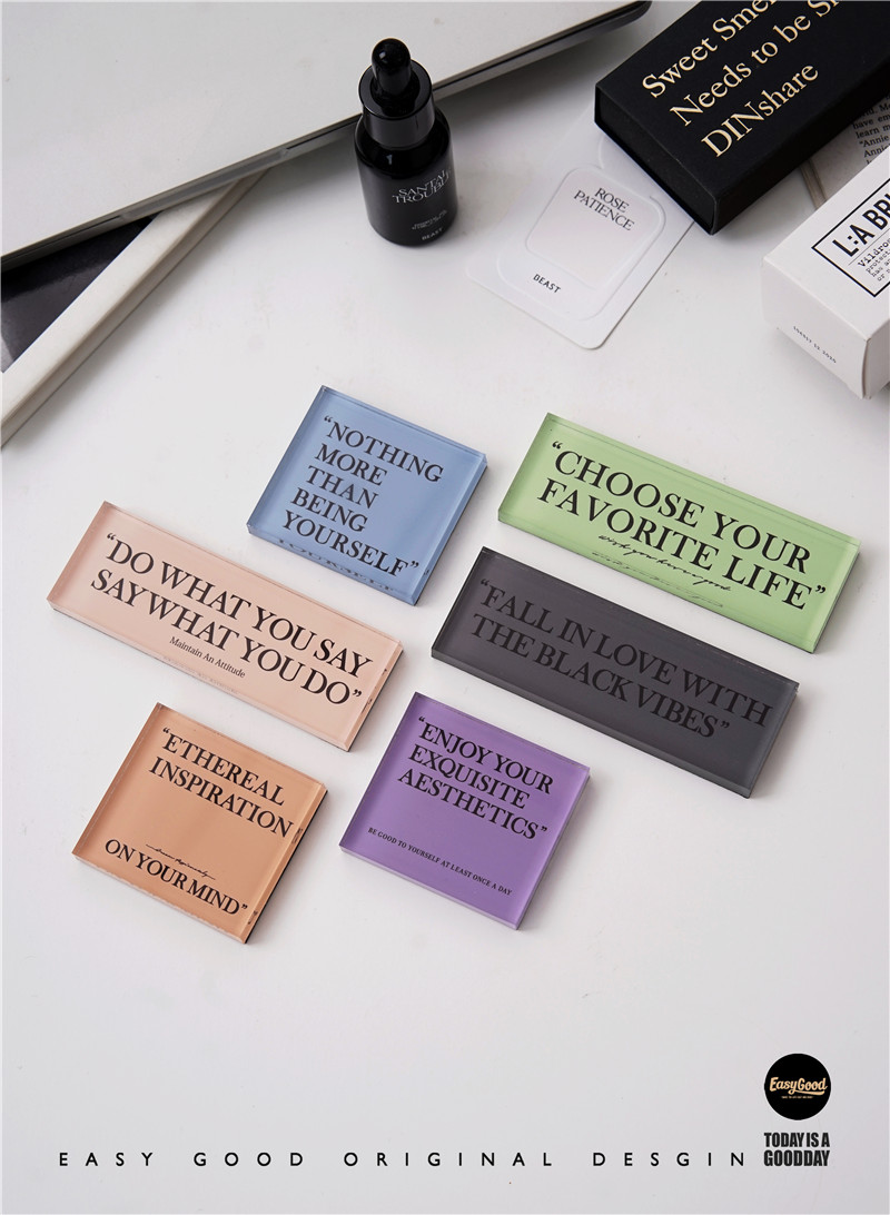 Easygood Nordic wind pressure acrylic fridge with morandi colour decorative pendulum decorated with creative home dongle plate magnet