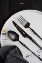 EG salt department brief about 304ins stainless steel knife fork spoon Home net red metal Nordic creative Western food suit cutlery