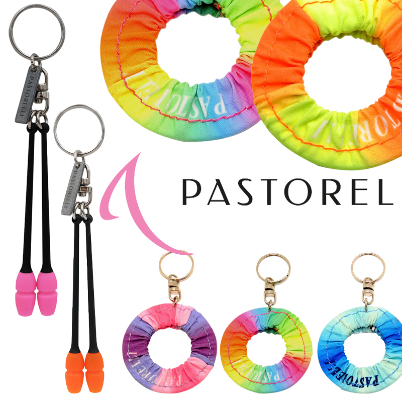 Italian Pastorelli Artistic Gymnastics Stick and Hoop Shaped Keychain Pendant Italian Pastorelli Artistic Gymnastics Stick and Hoop Shaped Keychain Pendant