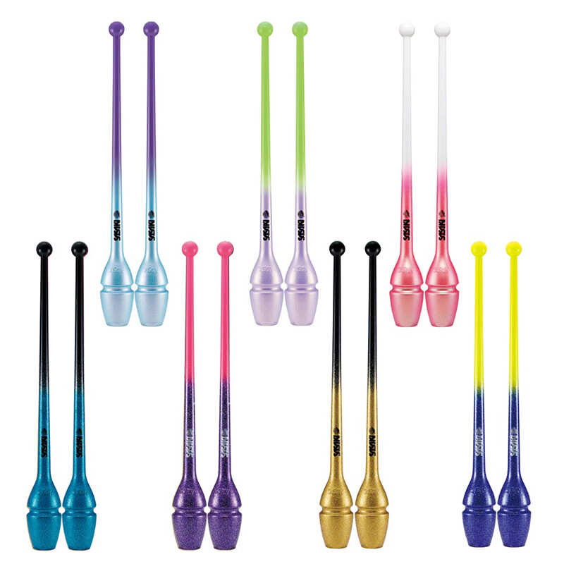 スポット日本佐々木新体操スティック光沢のある2色競技子供用大中型FIG認証