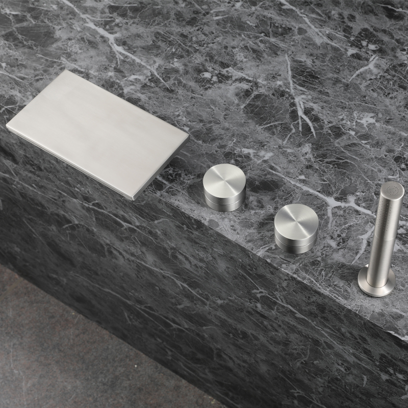 Bubble Bathroom Countertop Sink Waterfall Faucet Bathroom Hot and Cold Exposed Shower Minimalist Brushed Showerhead