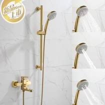 LFSTN brushed brass bathtub faucet shower set lifting shower faucet bathroom simple golden shower