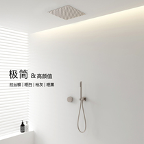 Bubble Bath Dark load Wall Shower Shower WIRE DRAWING SILVER FULL COPPER PRE-EMBEDDED EMBEDDED EMBEDDED TOP SPRAY MINIMALIST GUN GREY BLACK