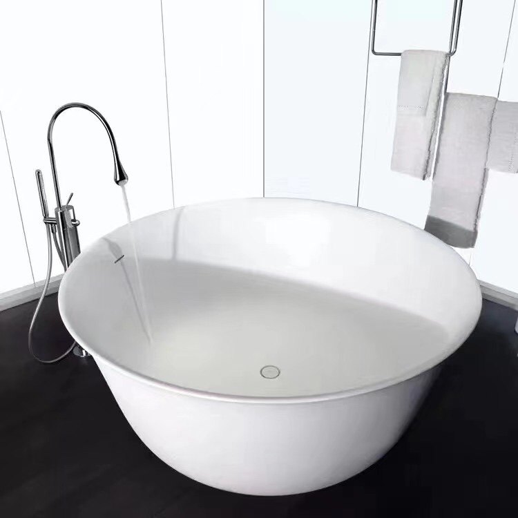 Bubble bathroom full copper floor bathtub faucet Nordic minimalist hot and cold bathtub shower shower set