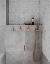 Bubble bathroom Nordic minimalist brushed rose gold hidden wall shower hot and cold hot tub faucet black gold