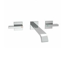 Full copper concealed fit embedded in cold and hot three-hole surface basin tap washbasin pre-embedded tap