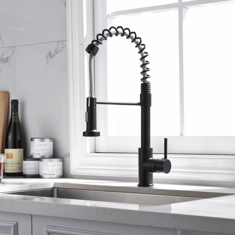 Bubble bathroom spring black pull-out kitchen faucet sink telescopic universal wash basin cold and hot water faucet