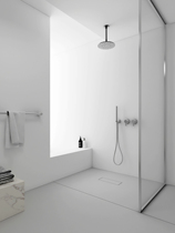 Bubble bathroom minimalist dark-mounted wall shower hot and cold water ceiling full copper shower set embedded in silver
