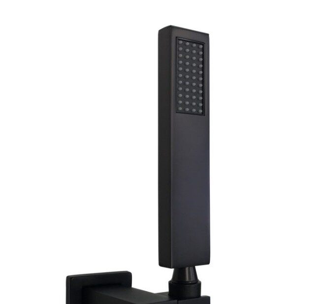 All copper hand spray single - head shower head square round lotus head black hand - held shower