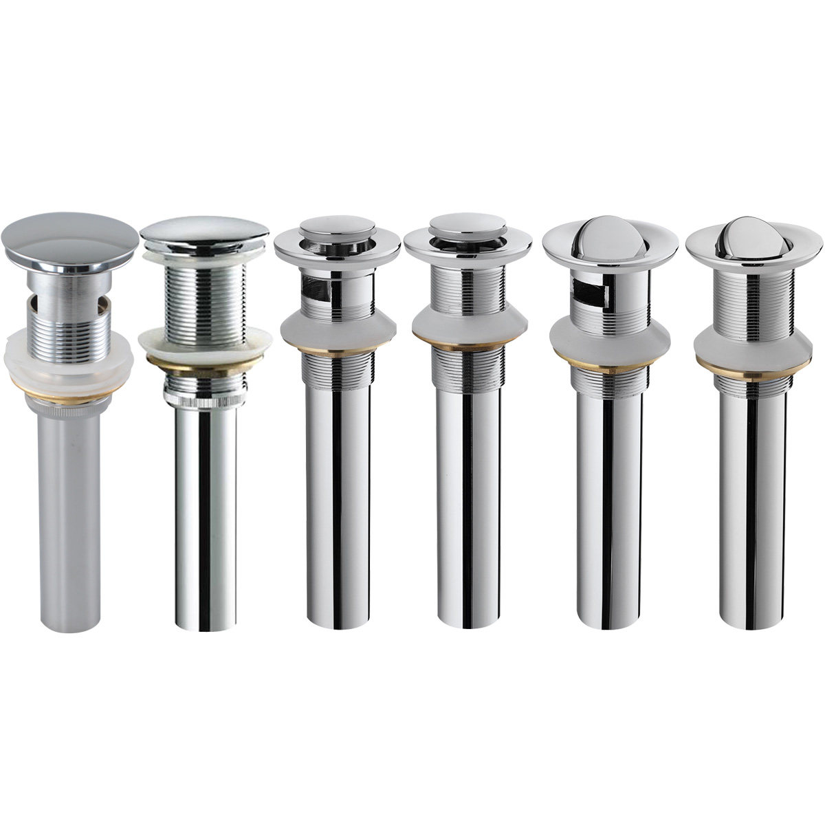 Basin drainer all copper bouncing basin drainer table basin hand wash basin glass basin flip plate sewer pipe fittings