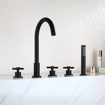 Bubble Sanitary Ware Copper Bathtub Faucet Five Pieces Bathtub Faucet Brushed Gold Black Rain Shower Set