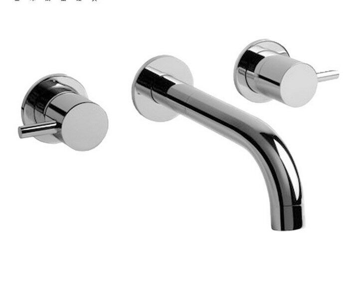 All-copper three-hole concealed wall-mounted basin, basin, washbasin, hot and cold water faucet, embedded bubble bathroom