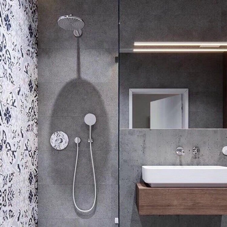 All copper dark sprinkler into wall bathroom sprinkler head shower suite Cold and hot round sprinkler suit