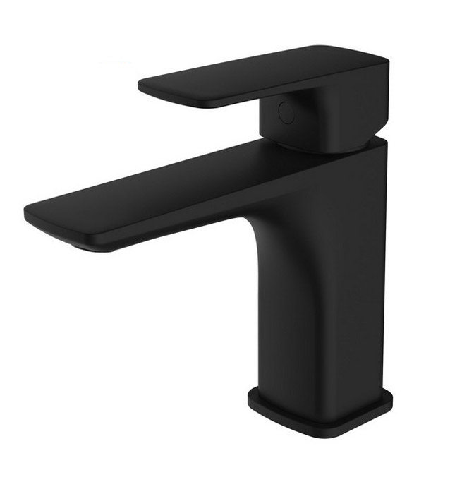 All copper cold - hot pelvis faucet single - hole single - hole bench - basin black matte frosted face faucet