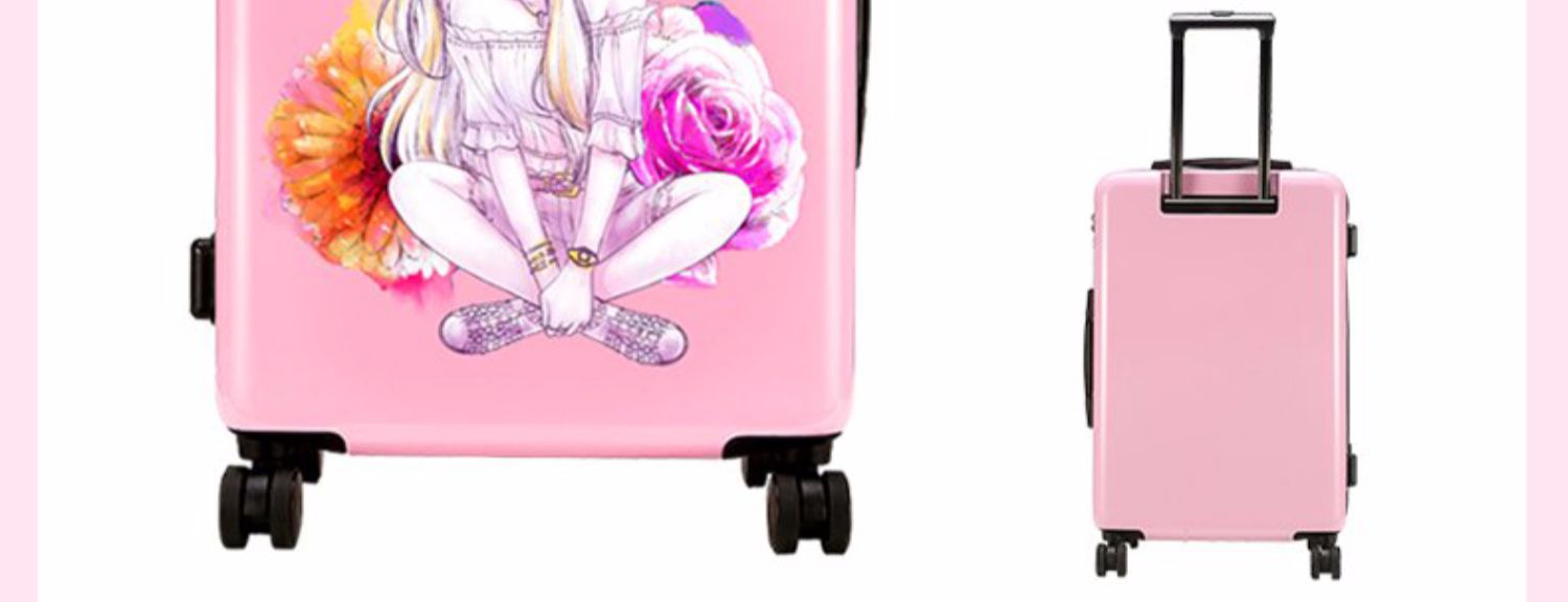 Barbie trẻ em vali cô gái phim hoạt hình xe đẩy hộp bé lên máy bay vượt qua phổ bánh xe vali 20 inch - Va li vali sakos
