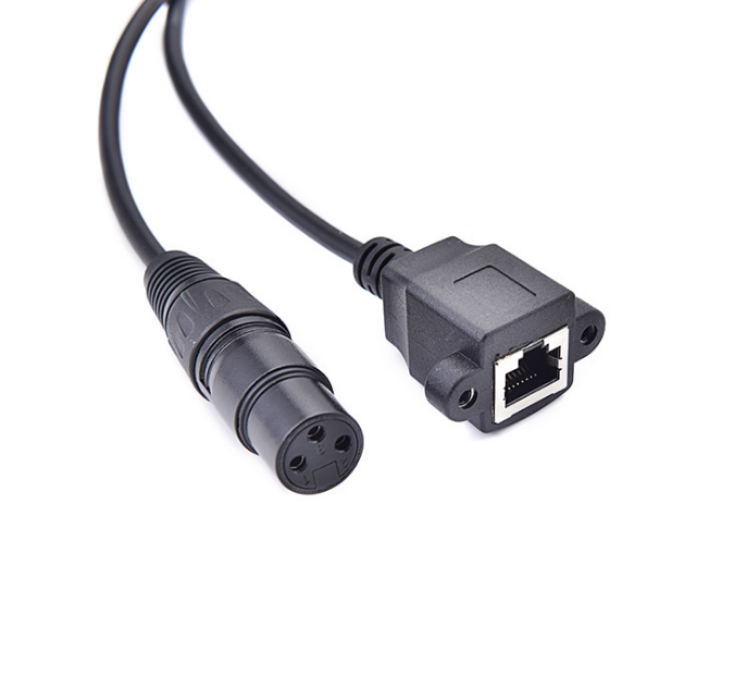 Carnon 3 core to RJ45 mother core 3 core Kannon mother wire interface sound extended line