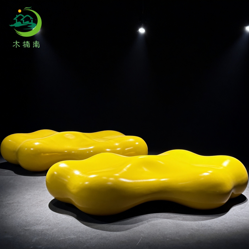 In-Stock Fiberglass Cloud-Shaped Chair for Mall Decor, Leisure Chair for Outdoor Plaza, Creative Rest Chair, Stylish Seating Stool