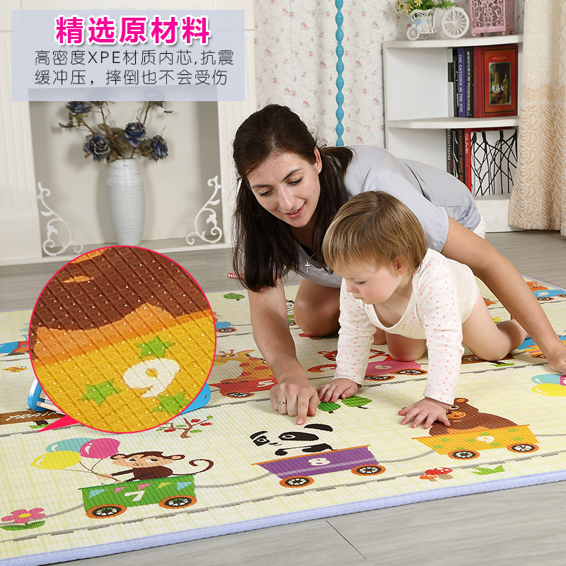 宝宝爬爬垫大揭秘：2cm加厚环保婴儿游戏垫，客厅里的安全乐园！