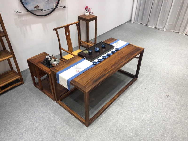 South American walnut Zen-flavored tea table solid wood simple and modern one piece 200*80*76