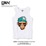 Khỉ in áo vest nam không tay cỡ lớn thả lỏng thể thao giải trí vest vai đường phố thời trang hip hop cotton - Áo vest cotton áo khoác blazer nam hàn quốc