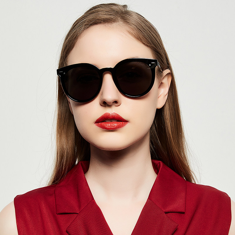 Porcelain wolf sunglasses female 2021 new trendy sunglasses driving special polarized myopia big face thin street shot ins