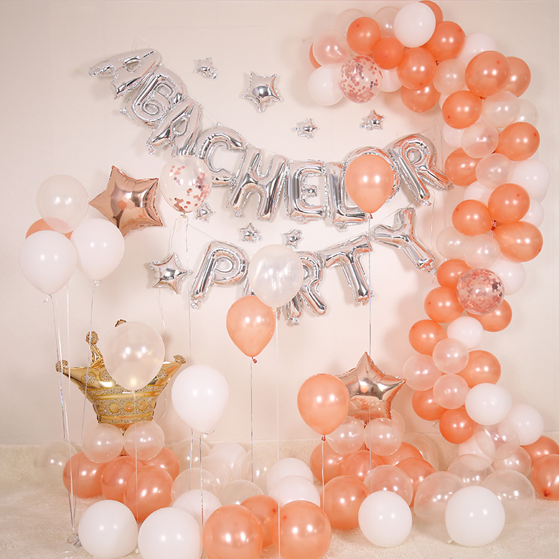 Party balloons decorate the single party with the KTV hotel background wall aluminum film letter party