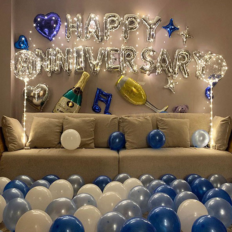 Love Wedding Anniversary Couples Balloon Wave Polo Ball Light String Package Romantic Surprise Decoration Scene Arrangement