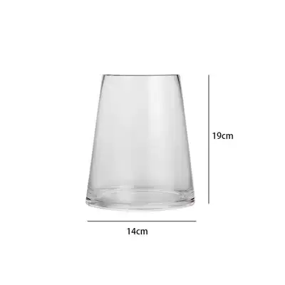 Light luxury simple gold glass vase wide mouth smoke gray living room dry flowers rich bamboo flower arrangement Nordic