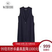 MEDECOO 墨 蒂珂 mùa thu mới của phụ nữ may voan dài phù hợp với áo khoác vest MCQ33101 - Áo vest