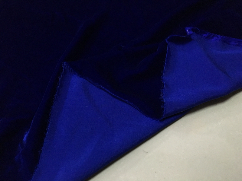 Royal Blue Purple Velvet Fabric, Mulberry Silk Velvet Fabric, Shirt, Cheongsam, Dress, Formal Dress