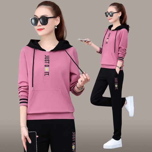 Модный спортивный костюм, толстовка с капюшоном для отдыха, комплект, 2020, городской стиль, в корейском стиле, оверсайз
